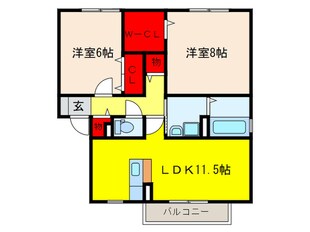 ソレア－ドピネＢ棟の物件間取画像